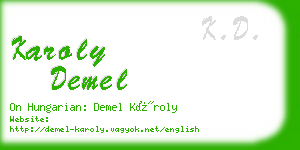 karoly demel business card